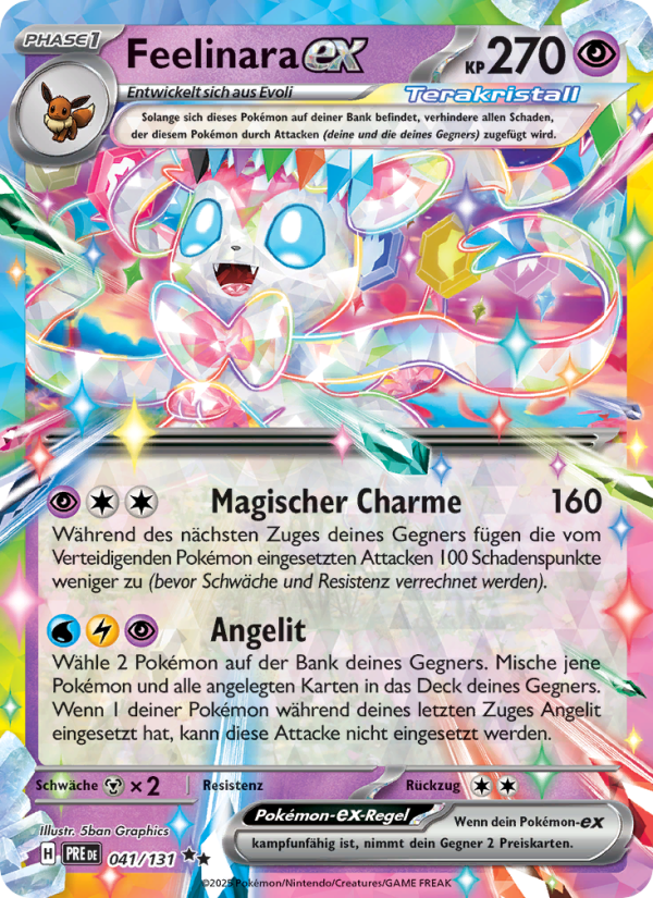 Feelinara-ex 041 — Prismatische Entwicklungen (German Pokémon TCG card)