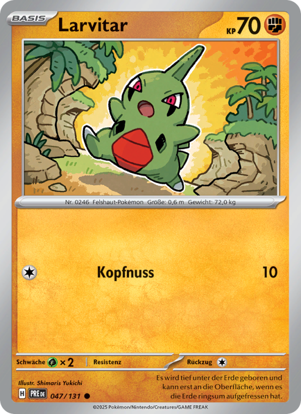 Larvitar 047 — Prismatische Entwicklungen (German Pokémon TCG card)