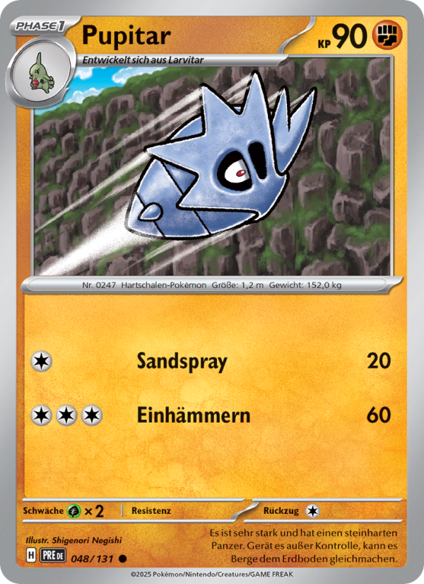 Pupitar 048 — Prismatische Entwicklungen (German Pokémon TCG card)