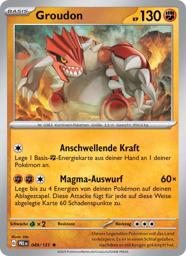Groudon 049 — Prismatische Entwicklungen (German Pokémon TCG card)