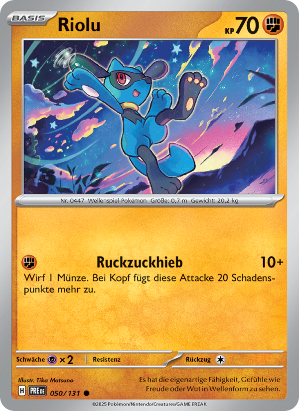 Riolu 050 — Prismatische Entwicklungen (German Pokémon TCG card)