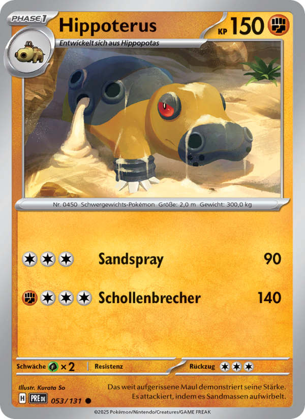 Hippoterus 053 — Prismatische Entwicklungen (German Pokémon TCG card)