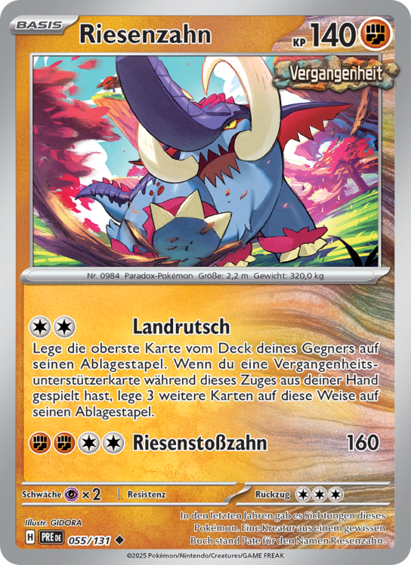 Riesenzahn 055 — Prismatische Entwicklungen (German Pokémon TCG card)
