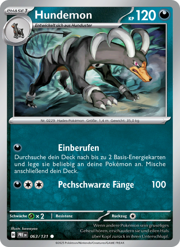 Hundemon 063 — Prismatische Entwicklungen (German Pokémon TCG card)