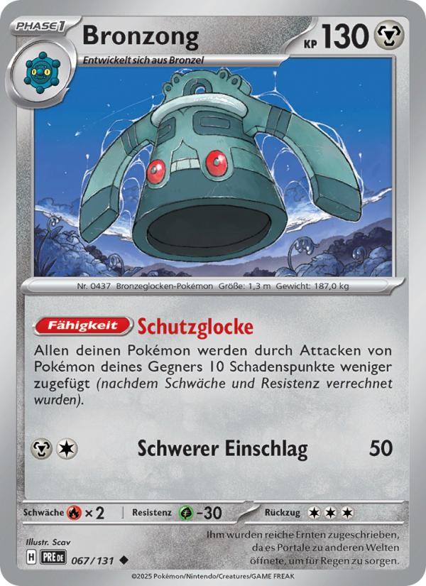 Bronzong 067 — Prismatische Entwicklungen (German Pokémon TCG card)