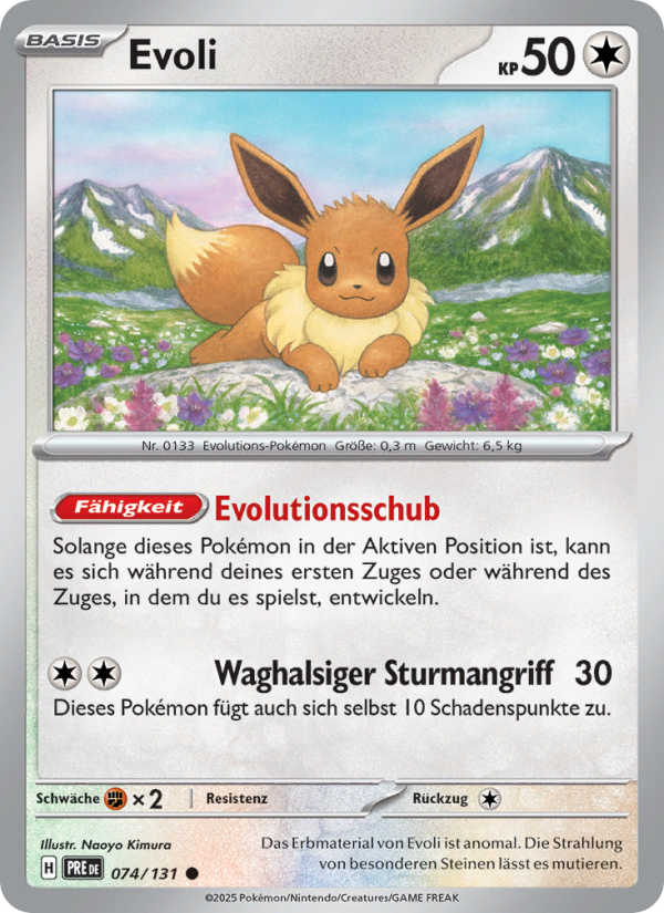 Evoli 074 — Prismatische Entwicklungen (German Pokémon TCG card)