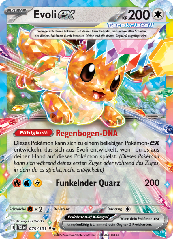 Evoli-ex 075 — Prismatische Entwicklungen (German Pokémon TCG card)
