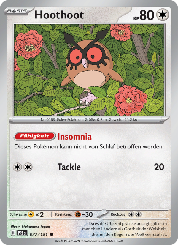 Hoothoot 077 — Prismatische Entwicklungen (German Pokémon TCG card)