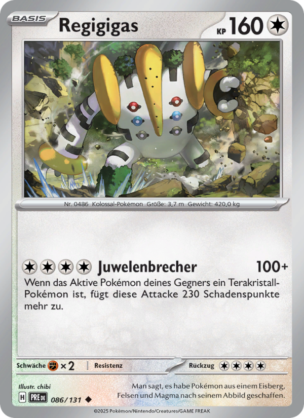Regigigas 086 — Prismatische Entwicklungen (German Pokémon TCG card)