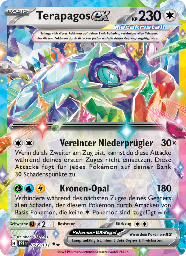 Terapagos-ex 092 — Prismatische Entwicklungen (German Pokémon TCG card)