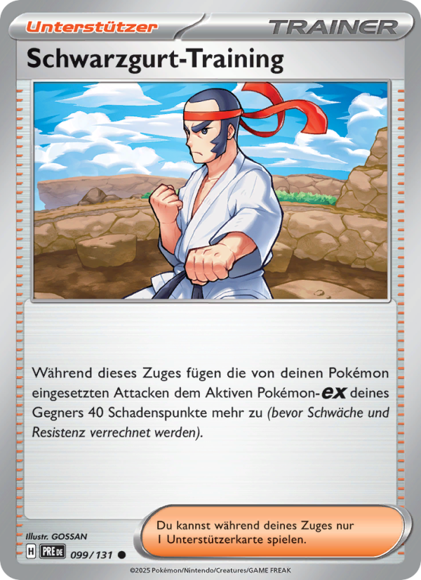 Schwarzgurt-Training 099 — Prismatische Entwicklungen (German Pokémon TCG card)