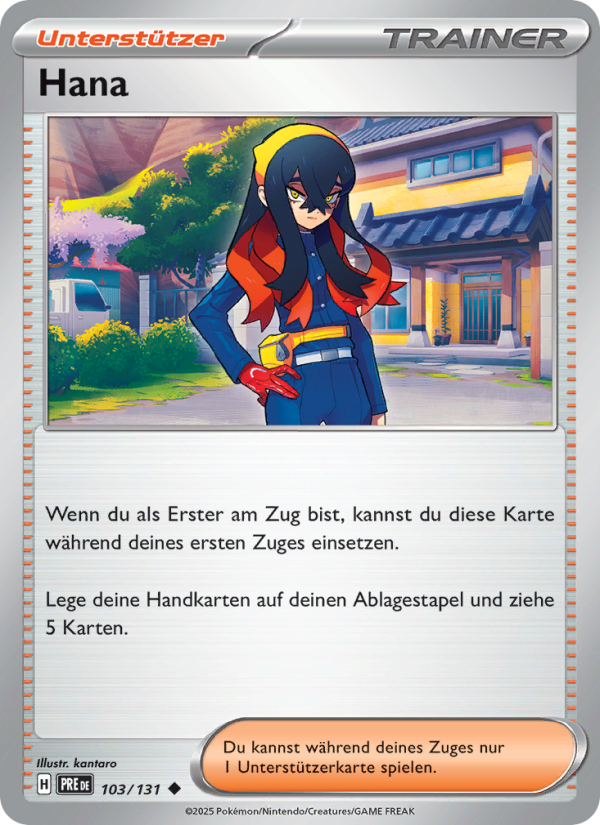 Hana 103 — Prismatische Entwicklungen (German Pokémon TCG card)