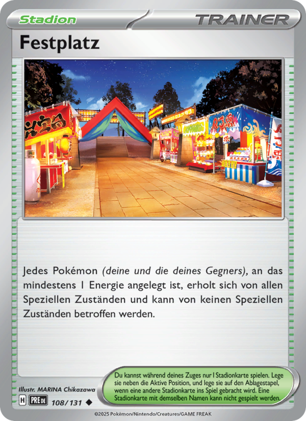 Festplatz 108 — Prismatische Entwicklungen (German Pokémon TCG card)