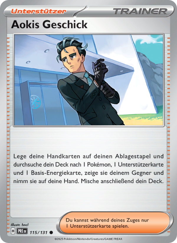 Aokis Geschick 115 — Prismatische Entwicklungen (German Pokémon TCG card)