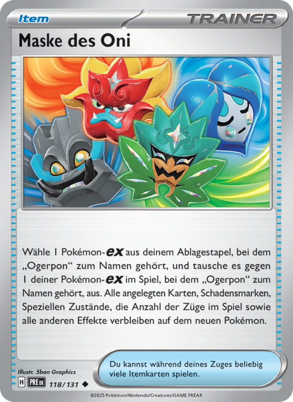 Maske des Oni 118 — Prismatische Entwicklungen (German Pokémon TCG card)