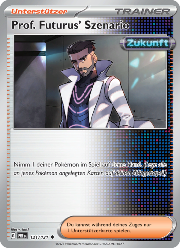 Prof. Futurus' Szenario 121 — Prismatische Entwicklungen (German Pokémon TCG card)