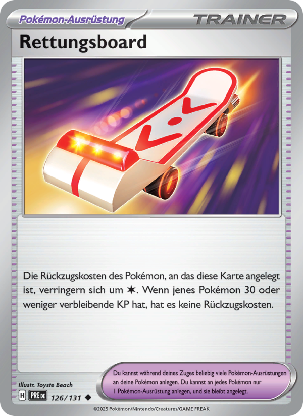 Rettungsboard 126 — Prismatische Entwicklungen (German Pokémon TCG card)
