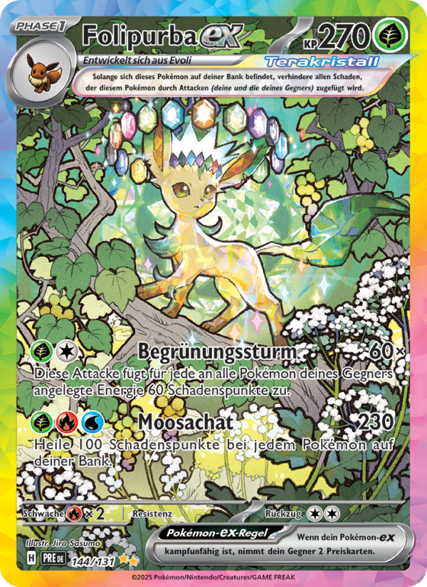 Folipurba-ex 144 — Prismatische Entwicklungen (German Pokémon TCG card)