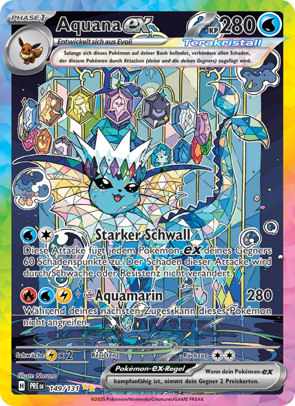 Aquana-ex 149 — Prismatische Entwicklungen (German Pokémon TCG card)