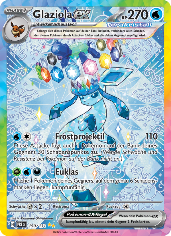 Glaziola-ex 150 — Prismatische Entwicklungen (German Pokémon TCG card)