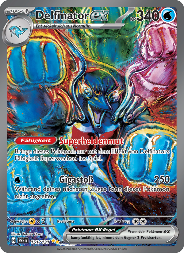 Delfinator-ex 151 — Prismatische Entwicklungen (German Pokémon TCG card)