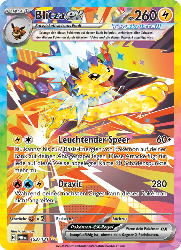 Blitza-ex 153 — Prismatische Entwicklungen (German Pokémon TCG card)