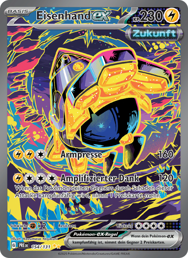 Eisenhand-ex 154 — Prismatische Entwicklungen (German Pokémon TCG card)