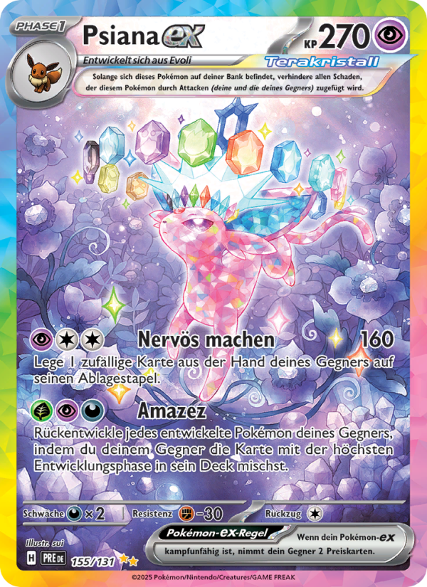 Psiana-ex 155 — Prismatische Entwicklungen (German Pokémon TCG card)