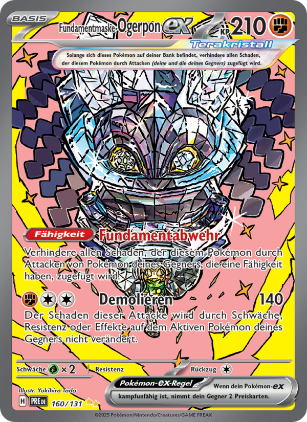 Fundamentmaske-Ogerpon-ex 160 — Prismatische Entwicklungen (German Pokémon TCG card)