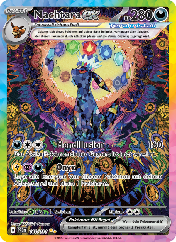 Nachtara-ex 161 — Prismatische Entwicklungen (German Pokémon TCG card)