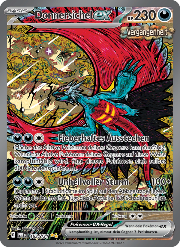 Donnersichel-ex 162 — Prismatische Entwicklungen (German Pokémon TCG card)