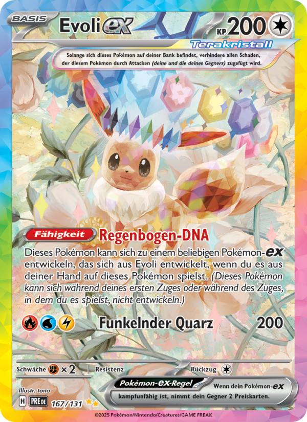 Evoli-ex 167 — Prismatische Entwicklungen (German Pokémon TCG card)