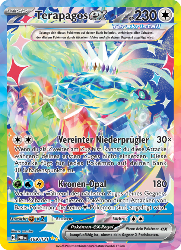 Terapagos-ex 169 — Prismatische Entwicklungen (German Pokémon TCG card)