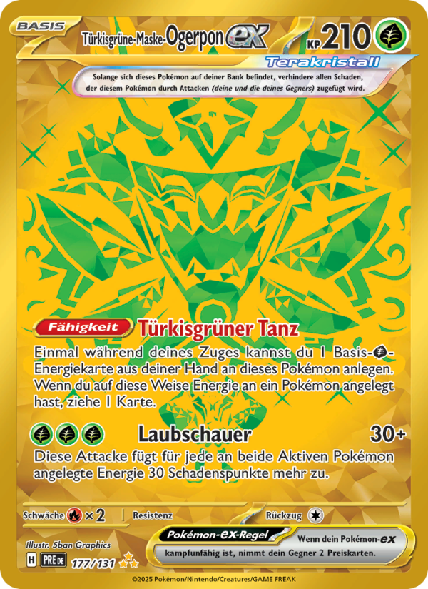 Türkisgrüne-Maske-Ogerpon-ex 177 — Prismatische Entwicklungen (German Pokémon TCG card)