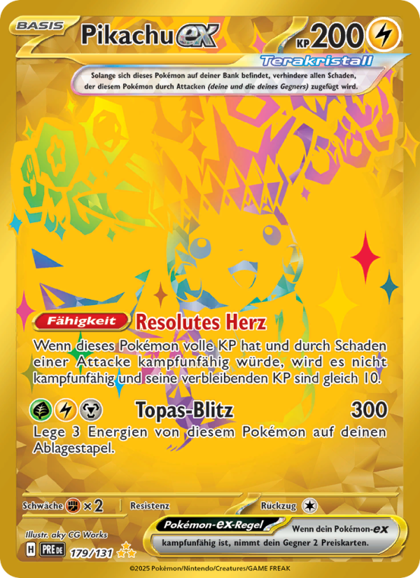 Pikachu-ex 179 — Prismatische Entwicklungen (German Pokémon TCG card)