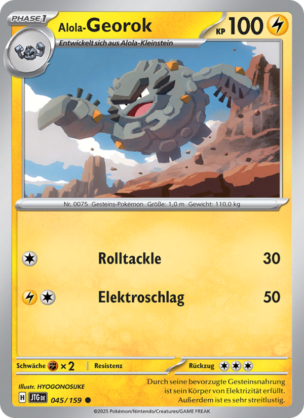 Alola-Georok 045 — Journey Together (German Pokémon TCG card)
