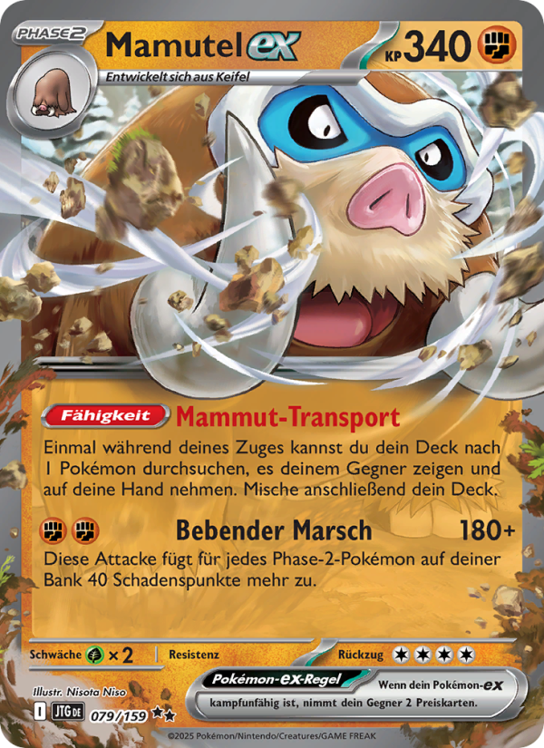 Mamutel-ex 079 — Journey Together (German Pokémon TCG card)