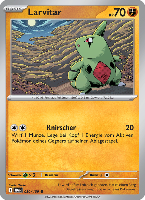 Larvitar 080 — Journey Together (German Pokémon TCG card)