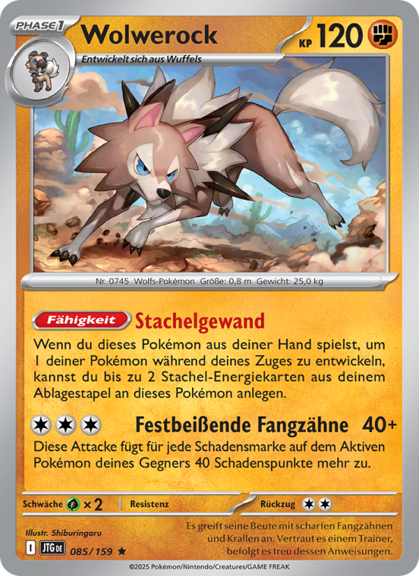 Wolwerock 085 — Journey Together (German Pokémon TCG card)