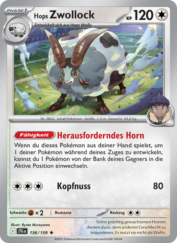 Hops Zwollock 136 — Journey Together (German Pokémon TCG card)
