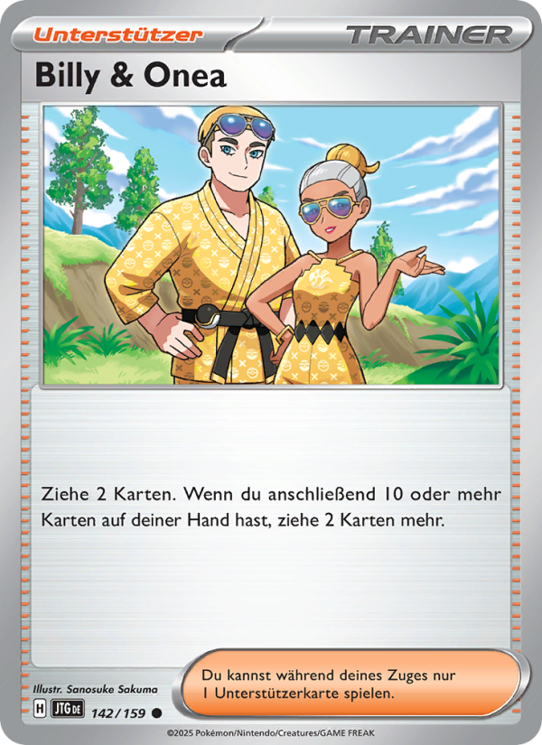 Billy & Onea 142 — Journey Together (German Pokémon TCG card)