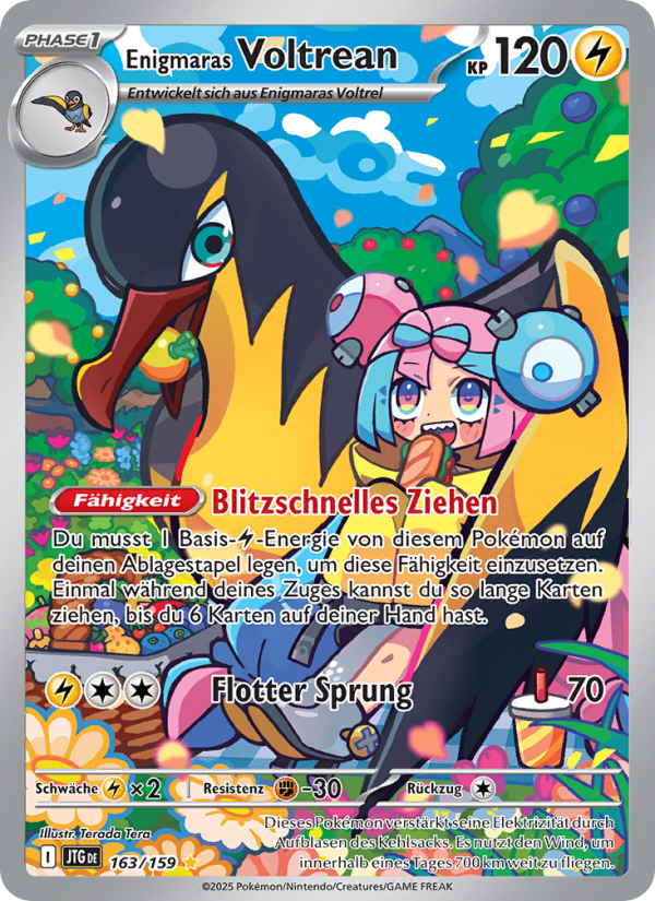 Enigmaras Voltrean 163 — Journey Together (German Pokémon TCG card)