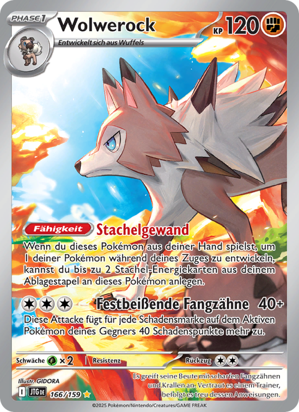 Wolwerock 166 — Journey Together (German Pokémon TCG card)