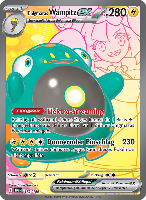 Enigmaras Wampitz-ex 172 — Journey Together (German Pokémon TCG card)
