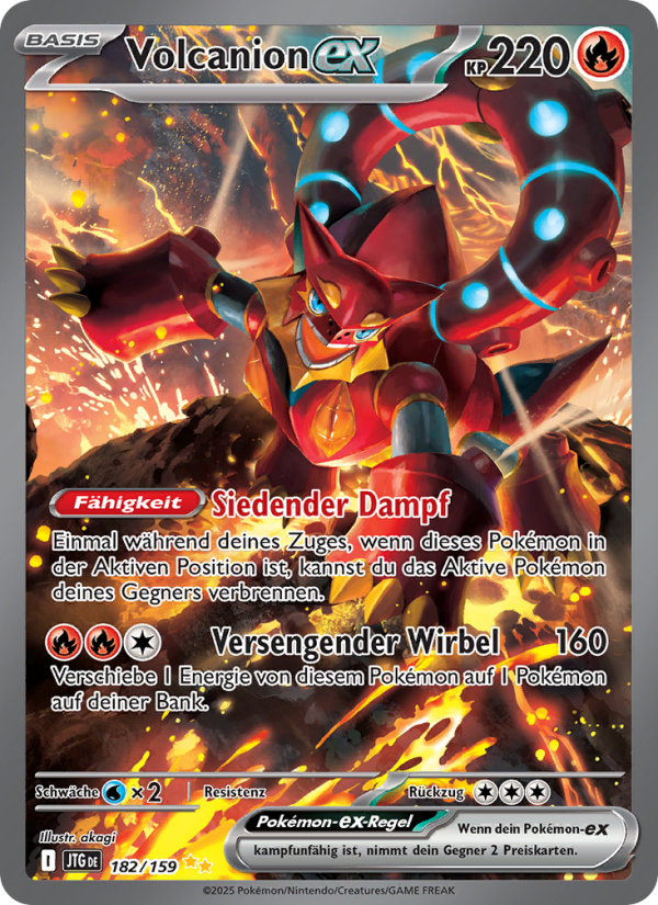 Volcanion-ex 182 — Journey Together (German Pokémon TCG card)