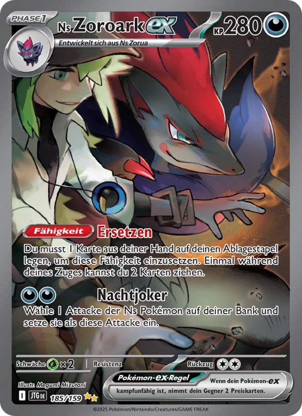Ns Zoroark-ex 185 — Journey Together (German Pokémon TCG card)