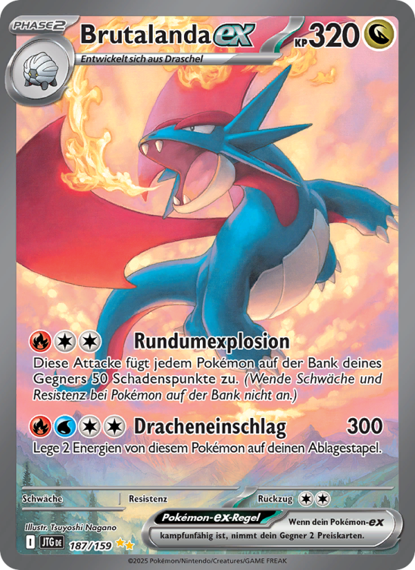 Brutalanda-ex 187 — Journey Together (German Pokémon TCG card)