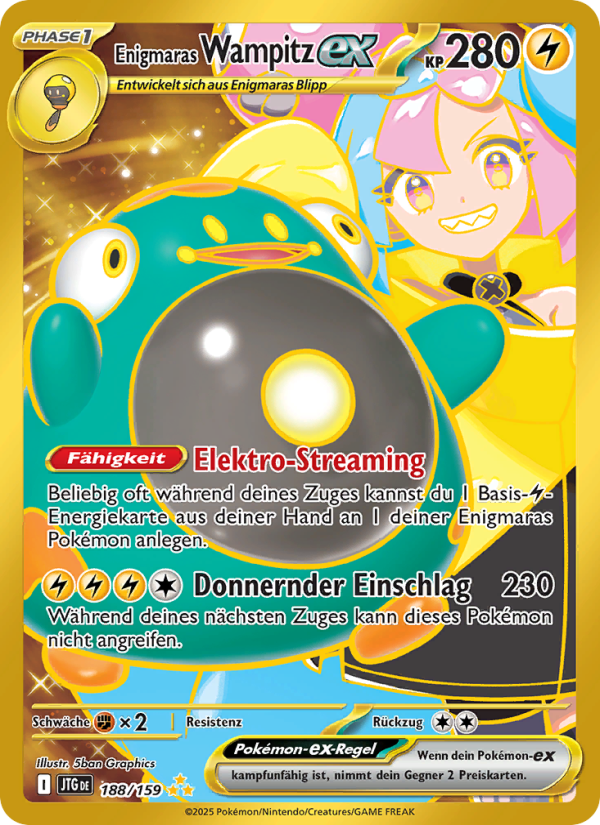 Enigmaras Wampitz-ex 188 — Journey Together (German Pokémon TCG card)