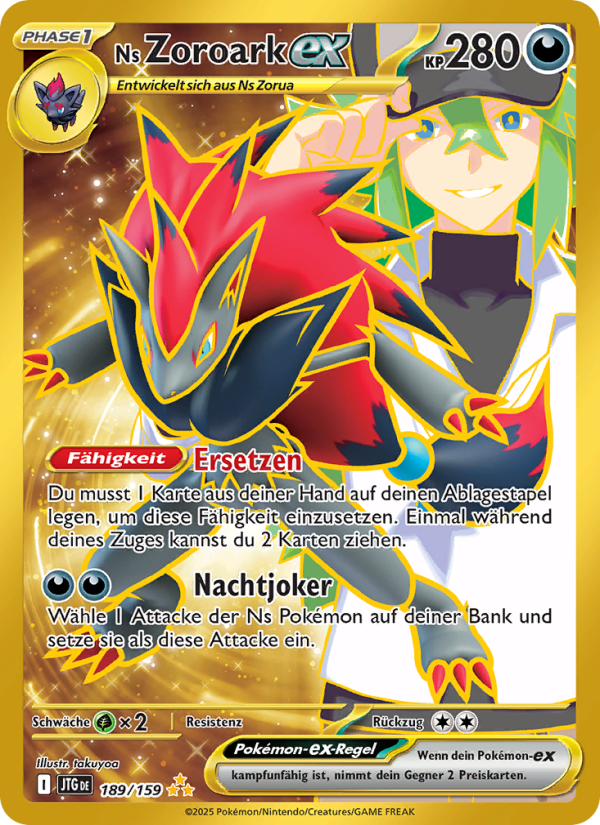 Ns Zoroark-ex 189 — Journey Together (German Pokémon TCG card)