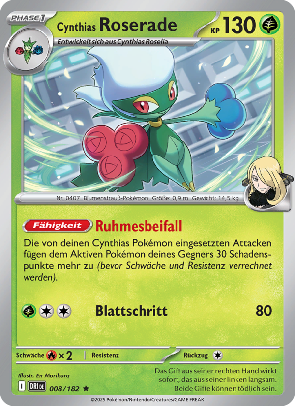 Cynthias Roserade 008 — Destined Rivals (German Pokémon TCG card)